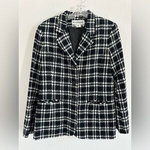 Norton McNaughton Black and White Plaid Women's Coat Blazer Size: 6